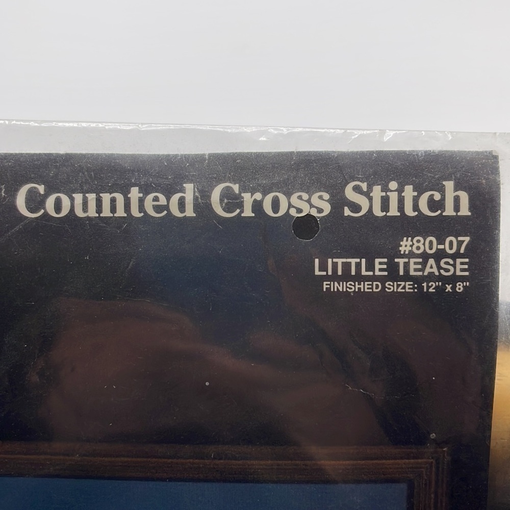 Janlynn Counted Cross Stitch “Little Tease” Puppy and Kitten - Picture 2 of 6